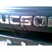Накладка заднего бампера  с лого (пластик), Хюндай Туксон_Hyundai Tucson (2004-2010)
