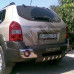 Накладка заднего бампера  с лого (пластик), Хюндай Туксон_Hyundai Tucson (2004-2010)