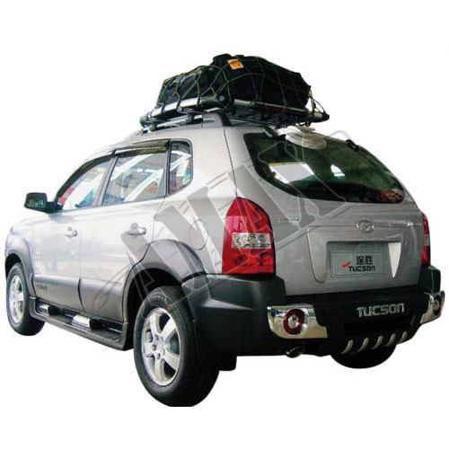 Накладка заднего бампера  с лого (пластик), Хюндай Туксон_Hyundai Tucson (2004-2010)
