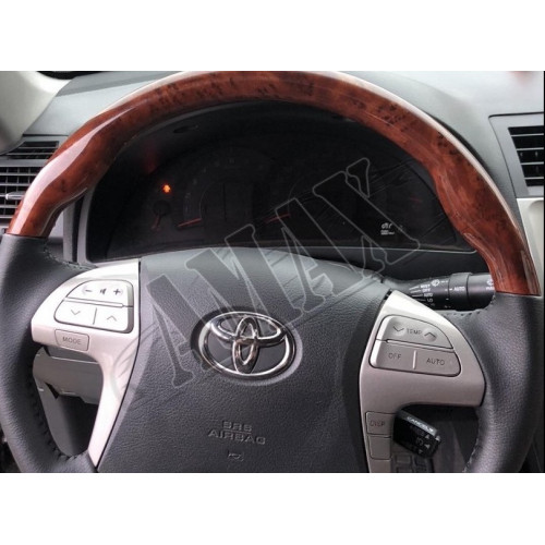 Руль (черная-кожа, темное-дерево), Тойота Камри_Toyota Camry 40 (2006-2011)