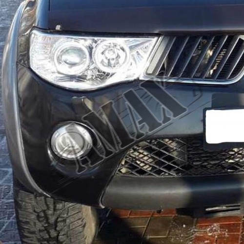 Передние фары на L200 Angel Eyes (хром) Митсубиси Л200_Mitsubishi L200 (2006-2011)