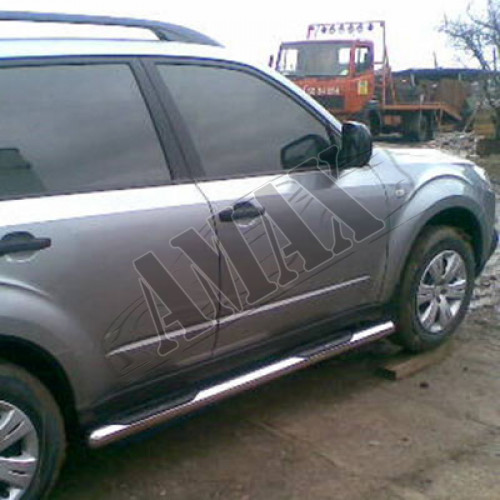 Пороги боковые (металл, трубы) для Subaru Forester