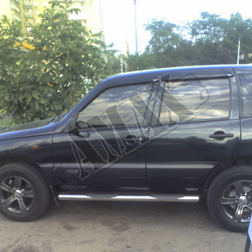 Пороги боковые трубы (нержавейка) для Chevrolet Niva