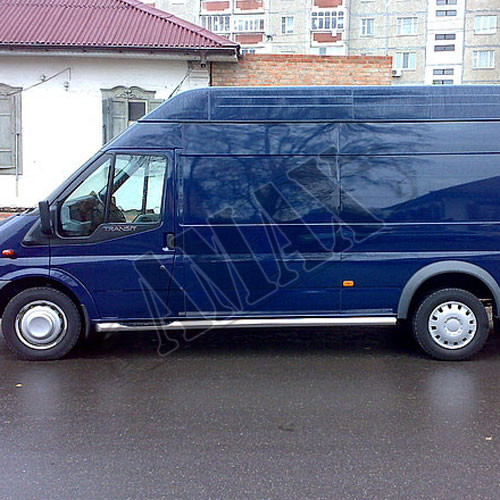 Пороги боковые (трубы, с приступом под ноги) для Ford Transit