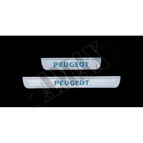 Накладки на пороги (с подсветкой, BlueLight) для Peugeot 307