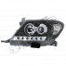 Передние фары (черные) на Hilux: ANGEL EYES + LED DRL Тойота Хайлюкс_Toyota Hilux (2006-2010)