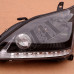 Передние фары черные (2 линзы + LED DRL) Лексус РХ_Lexus RX-300 / 330 / 350 (2003-2009)
