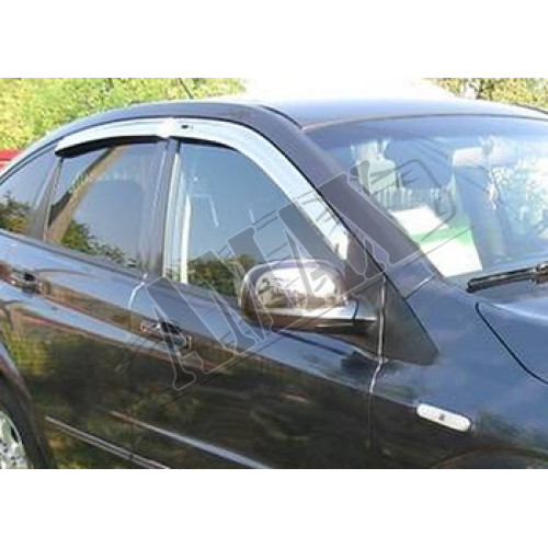 Дефлекторы окон (ветровики) хромированные для SsangYong Actyon (2006 - ...) - АБС пластик