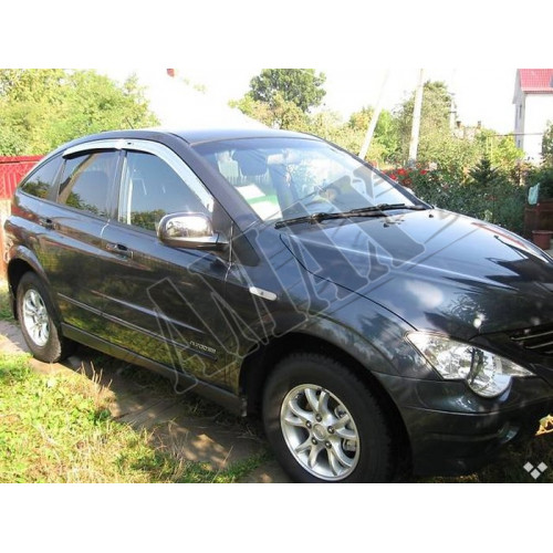 Дефлекторы окон (ветровики) хромированные для SsangYong Actyon (2006 - ...) - АБС пластик