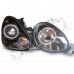 Передние фары линзовые + Angel Eyes (темные) на Lexus GS-300 (98-2005)