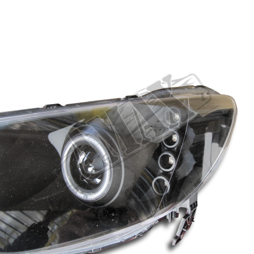 Передние фары черные (линза-диоды) Хонда Цивик_Honda Civic (2006-2009)