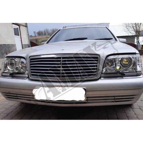 Передние фары (в хроме) Мерседес_Mercedes S-Class W140 (1991-1998)