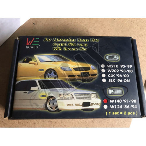Повторители поворотов - хрустальные - с хромом для Mercedes S-Class W140 91-98
