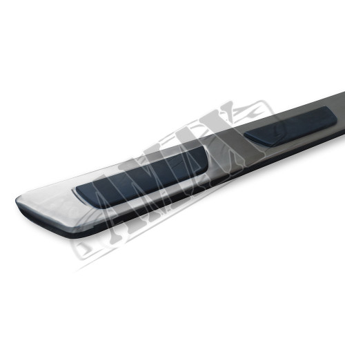 Пороги боковые площадкой (нержавейка) для Audi Q7 (2005 - 2011)