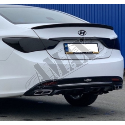 Накладка под задний бампер (диффузор), Хюндай Соната_Hyundai Sonata YF (2010-2014)