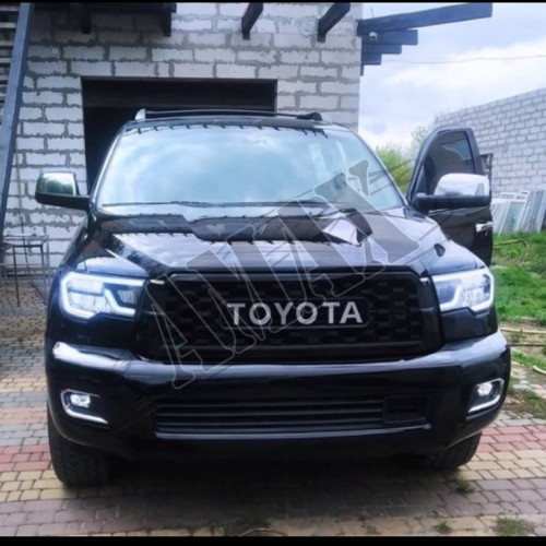 Передние фары (головная оптика) черные Тойота Секвойя_Toyota Sequoia (2008-2017)