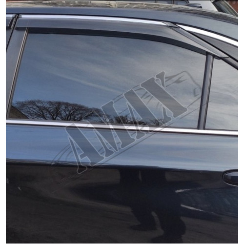 Дефлекторы дверей, ветровики (с хром-молдингом), Тойота Камри_Toyota Camry 55 (2014-2017)
