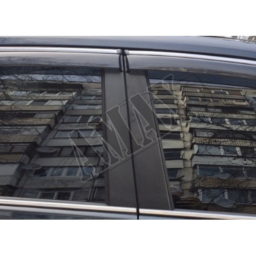 Дефлекторы дверей, ветровики (с хром-молдингом), Тойота Камри_Toyota Camry 55 (2014-2017)