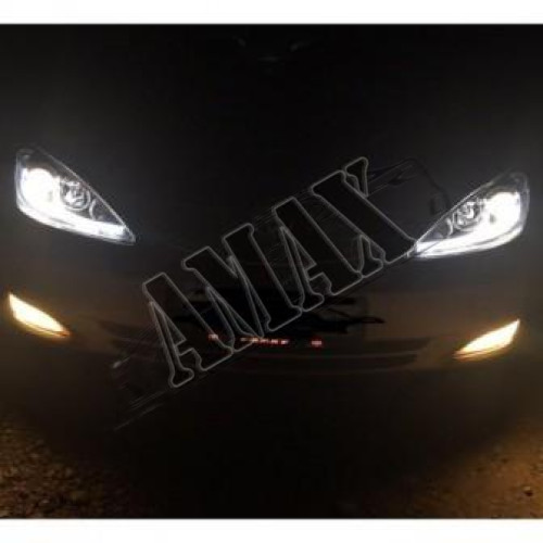 Передние фары линзовые в черном и хромовом стиле Тойота Камри_Toyota Camry 30 (2002-2006)