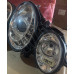 Передние фары (хром) с линзой + LED DRL на Mercedes W211 (2002-2008) 