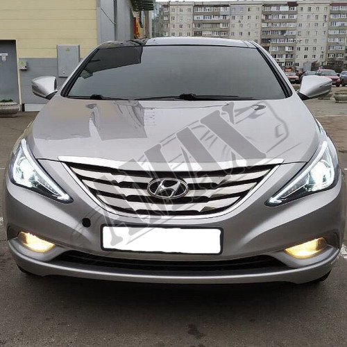 Фары передние черные (NEW Style) Хюндай Соната_ Hyundai Sonata YF (2010-2015)