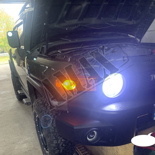 Противотуманные фары LED (линза+светодиоды) для FJ Cruiser: черные / хром