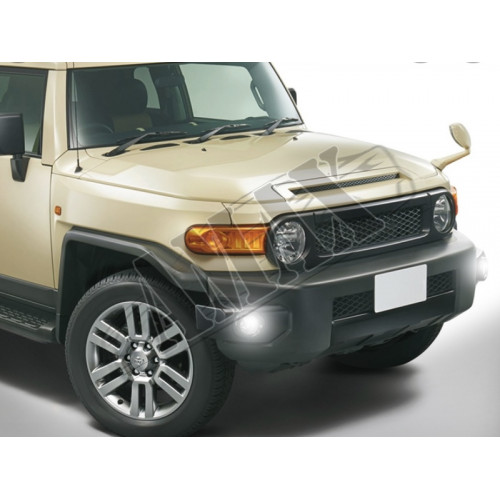 Противотуманные фары LED (линза+светодиоды) для FJ Cruiser: черные / хром