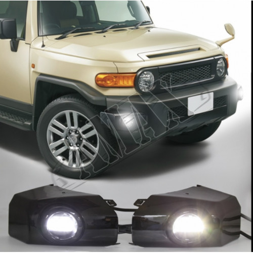 Противотуманные фары LED (линза+светодиоды) для FJ Cruiser: черные / хром