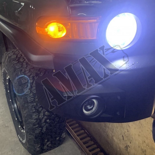 Противотуманные фары LED (линза+светодиоды) для FJ Cruiser: черные / хром