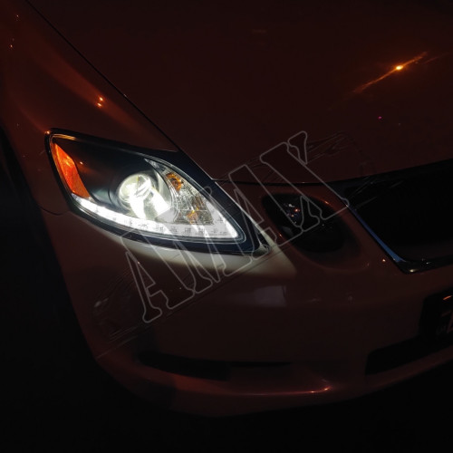 Фары передние с линзой черные / хром Лексус ГС_Lexus GS 300 (S190) 2005-2011 