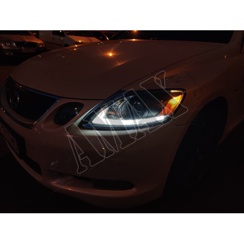 Фары передние с линзой черные / хром Лексус ГС_Lexus GS 300 (S190) 2005-2011 