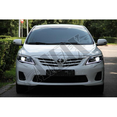Передние линзовые фары (стиль Лексус) Тойота Королла_Toyota Corolla (2010-2011)