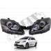 Фары линзовые, черные и светодиодной подсветкой для Toyota Yaris