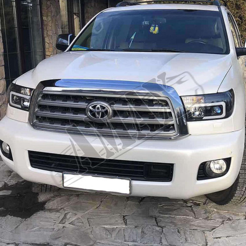 Передние линзовые фары с дневными ходовыми огнями (LED) Тойота Секвоя_Toyota Sequoia (2007-2017)